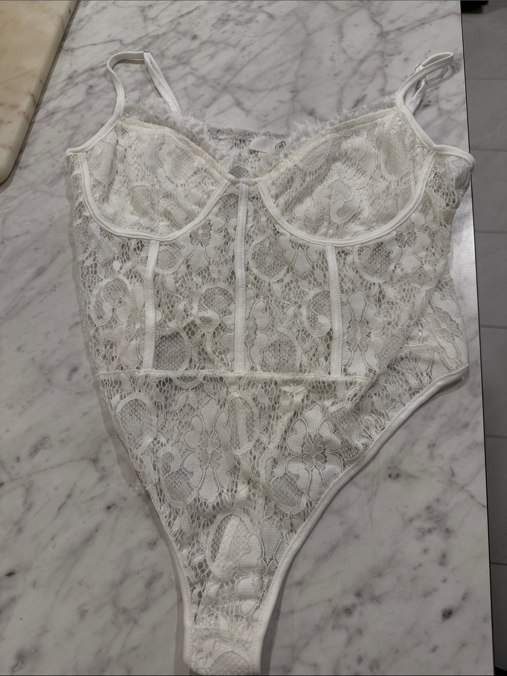 Missguided White Lace Bodysuit